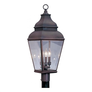 Beaumont Lane 3 Light Outdoor Post Head in Bronze