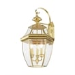 Beaumont Lane 3 Light Outdoor Wall Lantern in Polished Brass
