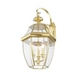 Beaumont Lane 3 Light Outdoor Wall Lantern in Polished Brass