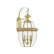 Beaumont Lane 3 Light Outdoor Wall Lantern in Polished Brass