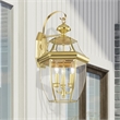 Beaumont Lane 3 Light Outdoor Wall Lantern in Polished Brass