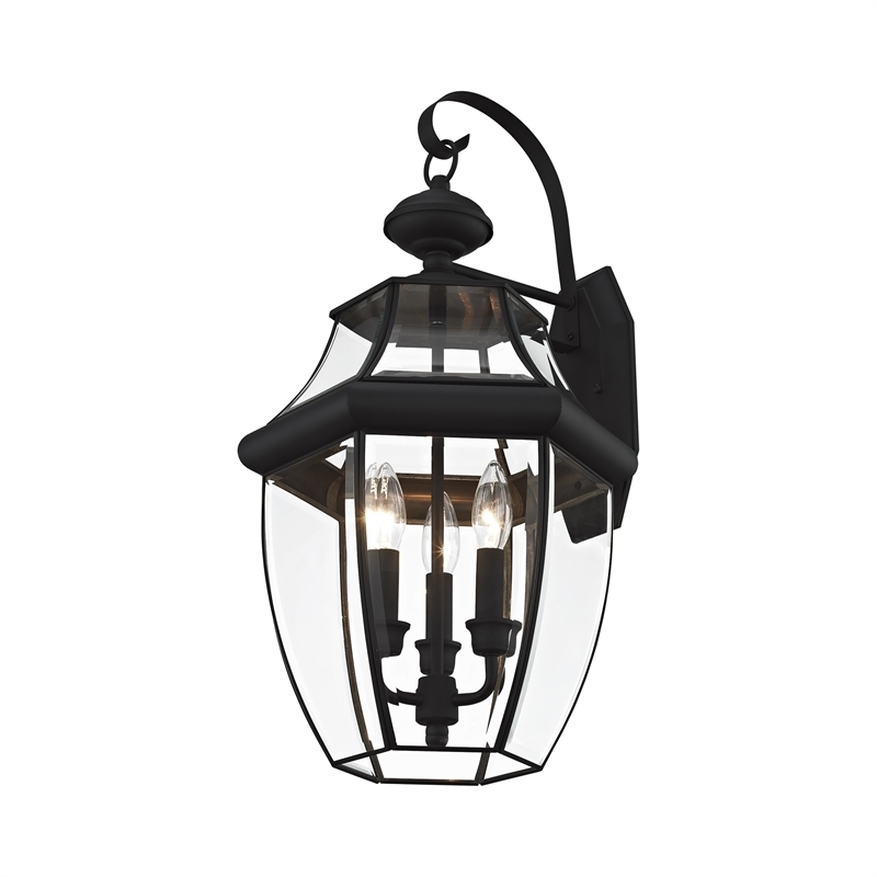 Beaumont Lane 3 Light Outdoor Wall Lantern in Black
