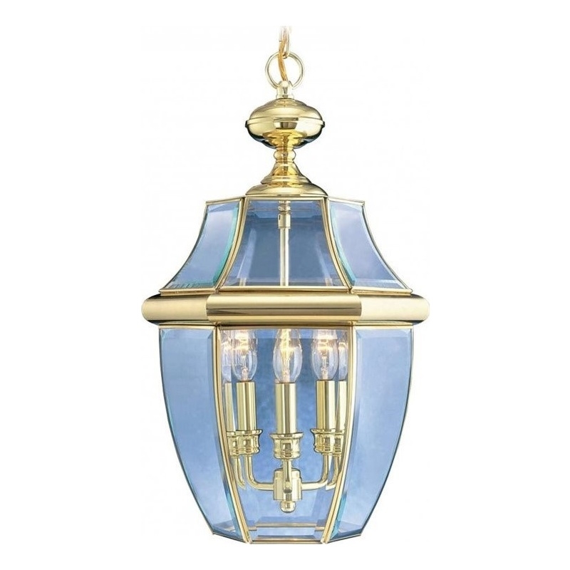 Beaumont Lane 3 Light Outdoor Chain Hang in Polished Brass