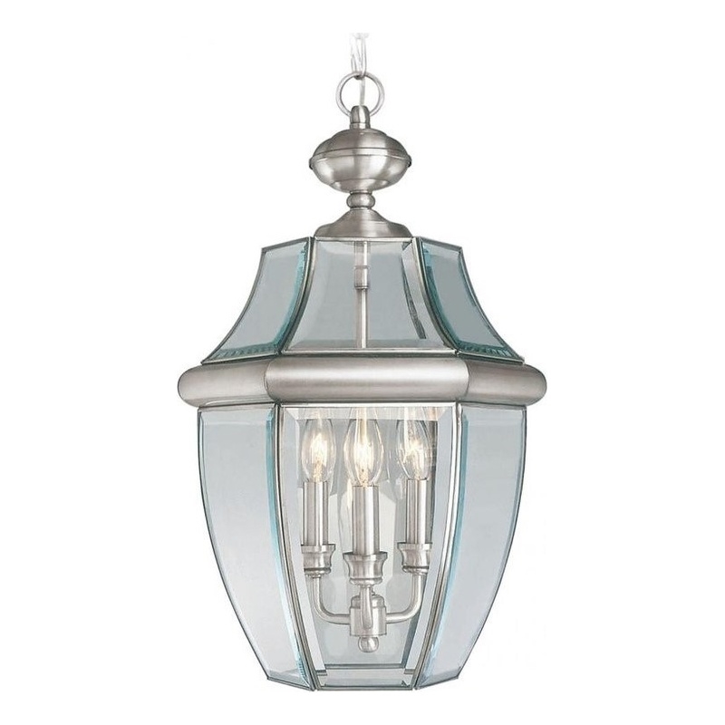 Beaumont Lane 3 Light Outdoor Chain Hang in Brushed Nickel
