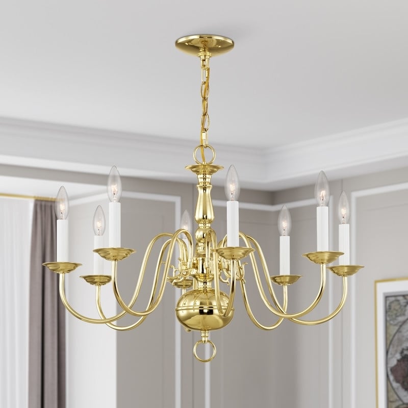 Beaumont Lane 8 Light Chandelier in Polished Brass