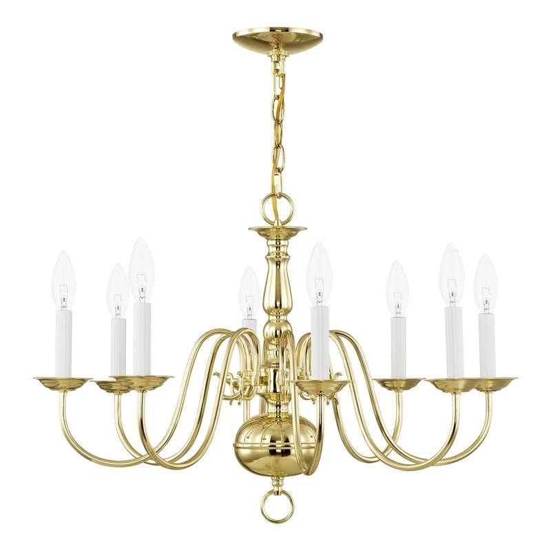 Beaumont Lane 8 Light Chandelier in Polished Brass