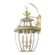 Beaumont Lane 3 Light Outdoor Wall Lantern in Antique Brass