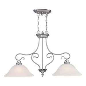 Beaumont Lane 2 Light Island Light in Brushed Nickel