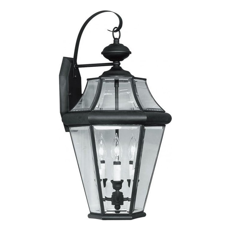 Beaumont Lane 3 Light Outdoor Wall Lantern in Black