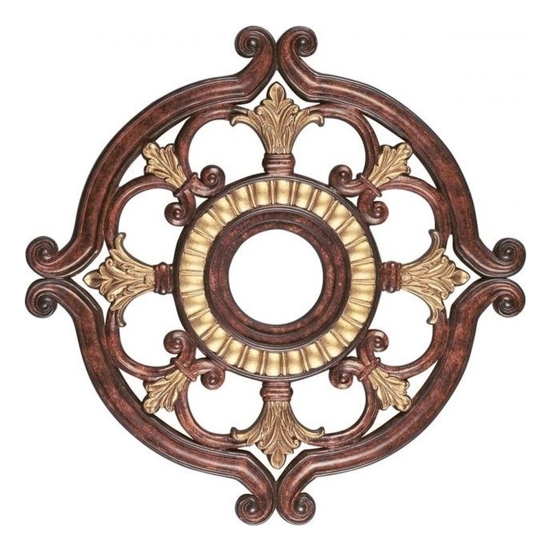 Beaumont Lane Ceiling Medallion in Verona Bronze and Aged Gold Leaf