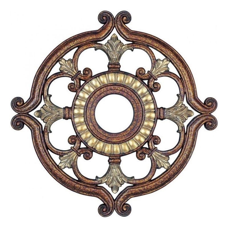 Beaumont Lane Ceiling Medallion in Palacial Bronze with Gilded Accents