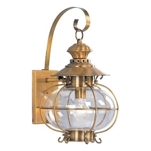 Beaumont Lane Outdoor Wall Lantern in Flemish Brass