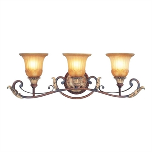 Beaumont Lane 3 Light Bath Light in Verona Bronze and Aged Gold Leaf