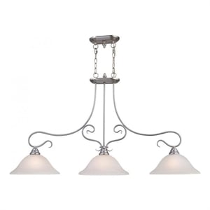 Beaumont Lane 3 Light Island Light in Brushed Nickel