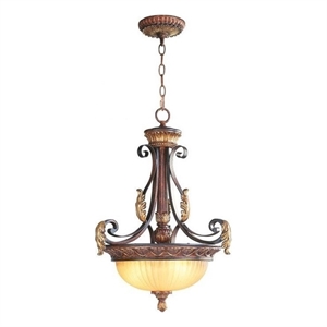 Beaumont Lane 3 Light Inverted Pendant in Verona Bronze