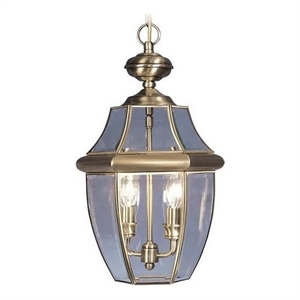Beaumont Lane 2 Light Outdoor Chain Hang in Antique Brass