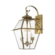 Beaumont Lane 2 Light Outdoor Wall Lantern in Antique Brass