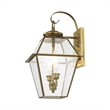 Beaumont Lane 2 Light Outdoor Wall Lantern in Antique Brass
