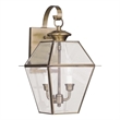Beaumont Lane 2 Light Outdoor Wall Lantern in Antique Brass