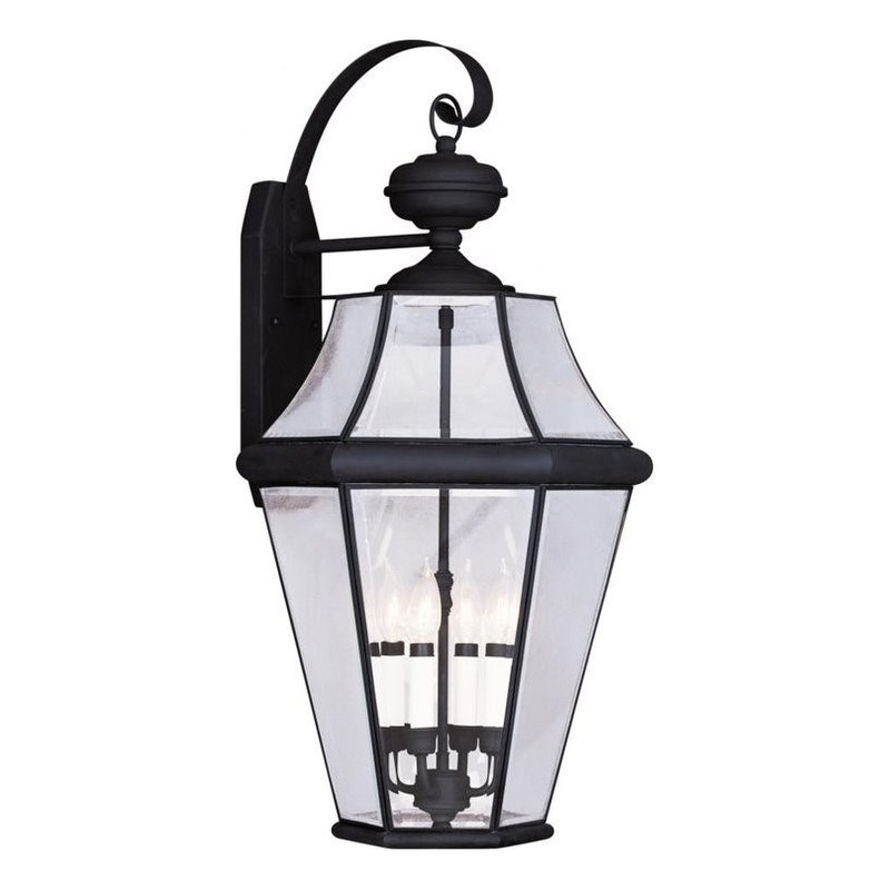 Beaumont Lane 4 Light Outdoor Wall Lantern in Black