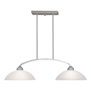 Beaumont Lane 2 Light Billiard Island Light in Brushed Nickel