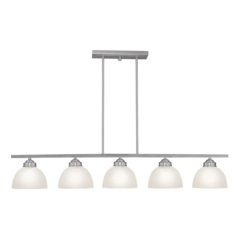 Beaumont Lane 5 Light Island Light in Brushed Nickel
