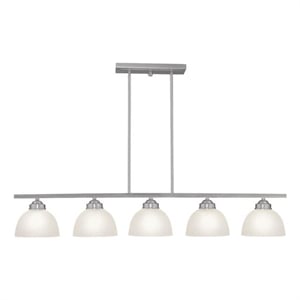 Beaumont Lane 5 Light Island Light in Brushed Nickel