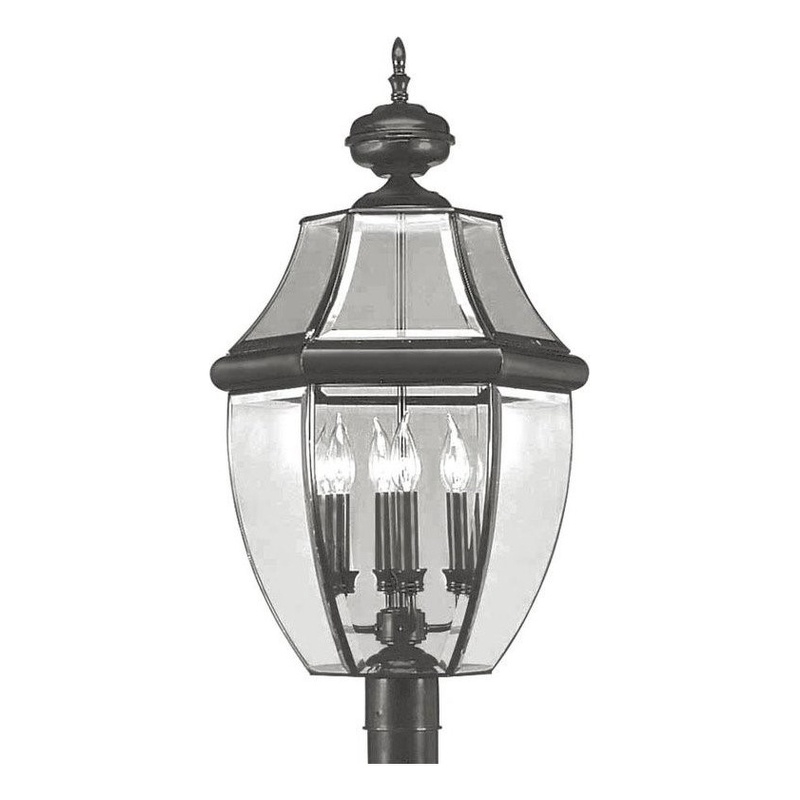 Beaumont Lane 4 Light Outdoor Post Head in Black