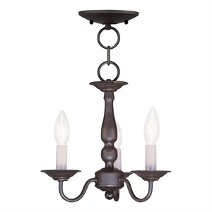 Beaumont Lane 3 Light Convertible Ceiling Mount in Bronze