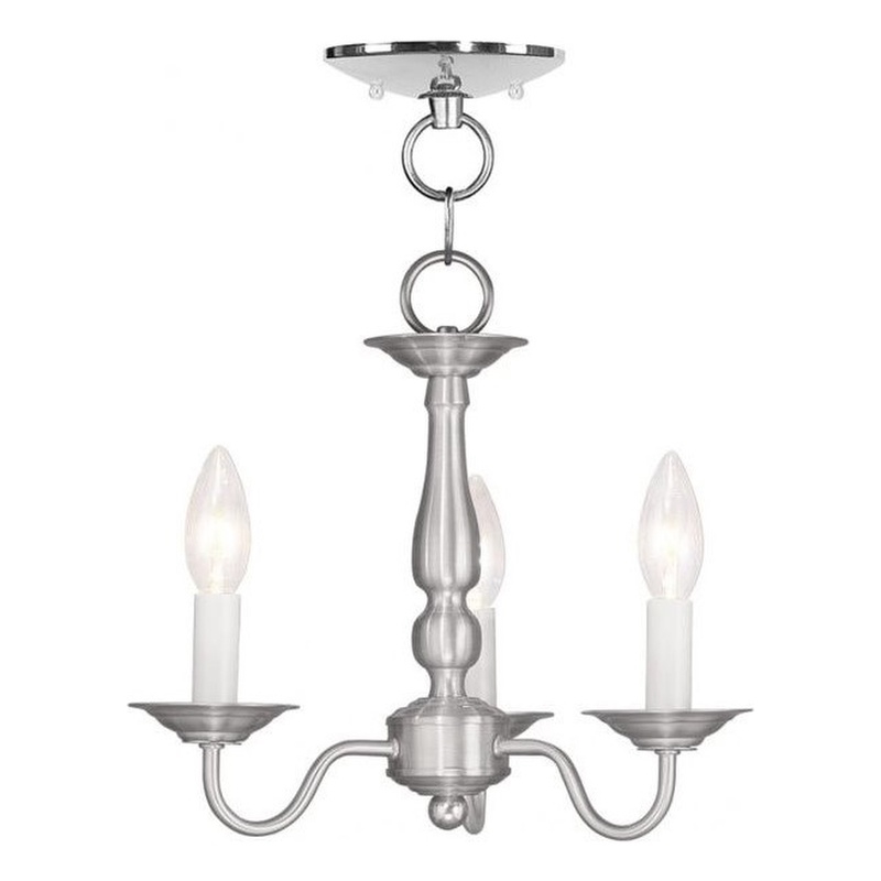 Beaumont Lane 3 Light Convertible Ceiling Mount in Brushed Nickel