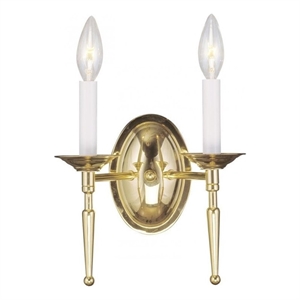 Beaumont Lane 2 Light Wall Sconce in Polished Brass