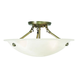 Beaumont Lane 3 Light Ceiling Mount in Antique Brass