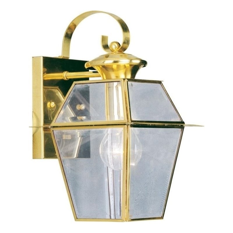 Beaumont Lane Outdoor Wall Lantern in Polished Brass