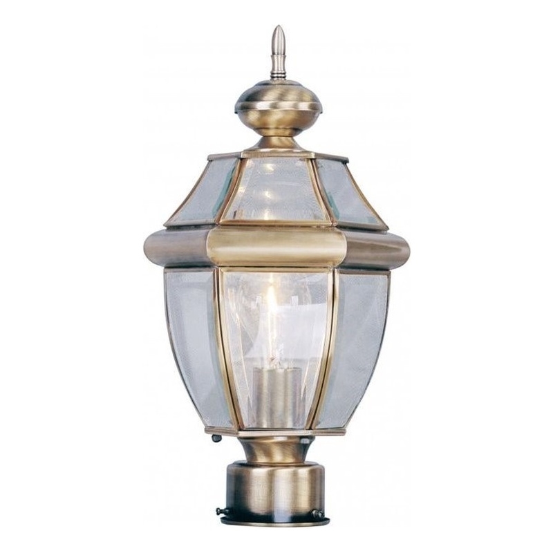 Beaumont Lane Outdoor Post Head in Antique Brass