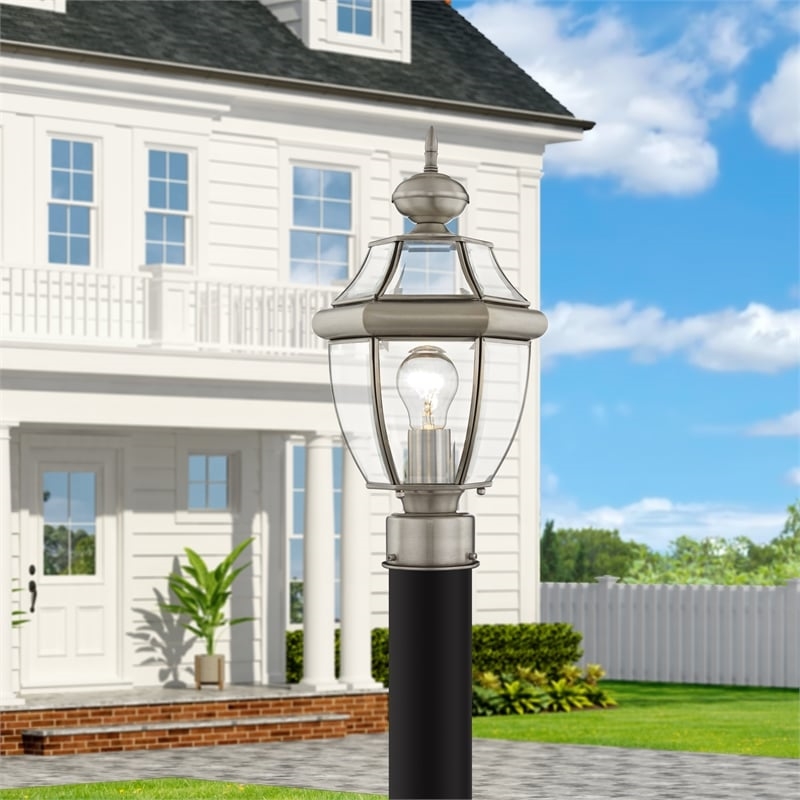 Beaumont Lane Outdoor Post Head in Brushed Nickel