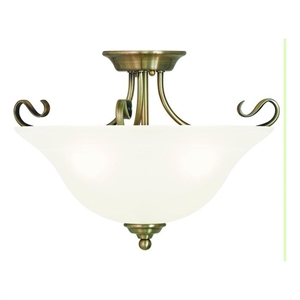 Beaumont Lane 3 Light Ceiling Mount in Antique Brass