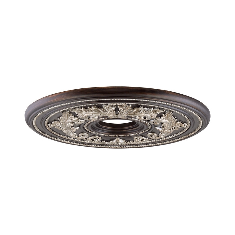 Beaumont Lane Ceiling Medallion in Rubbed Bronze and Antique Silver