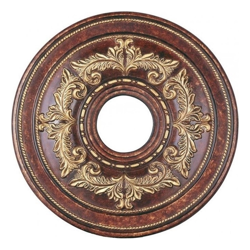 Beaumont Lane Ceiling Medallion in Verona Bronze and Aged Gold Leaf