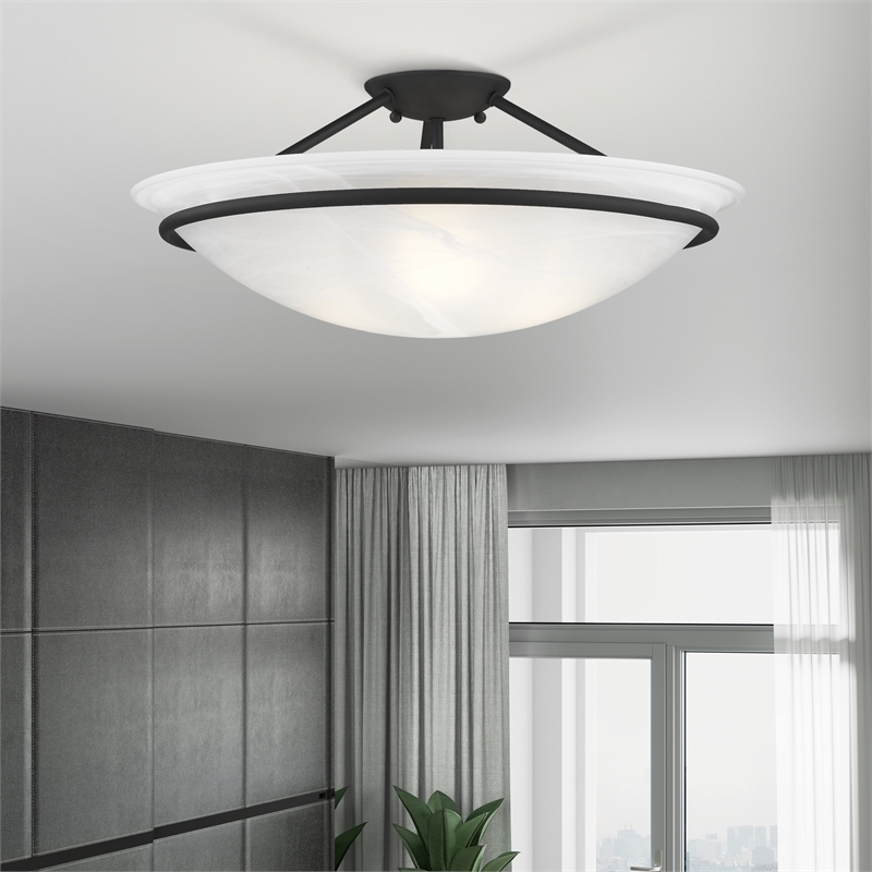 Beaumont Lane 3 Light Ceiling Mount in Black