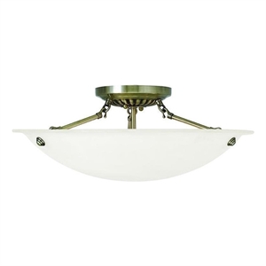 Beaumont Lane 3 Light Ceiling Mount in Antique Brass
