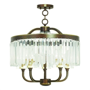 Beaumont Lane 5 Light Convertible Chandelier in Palacial Bronze