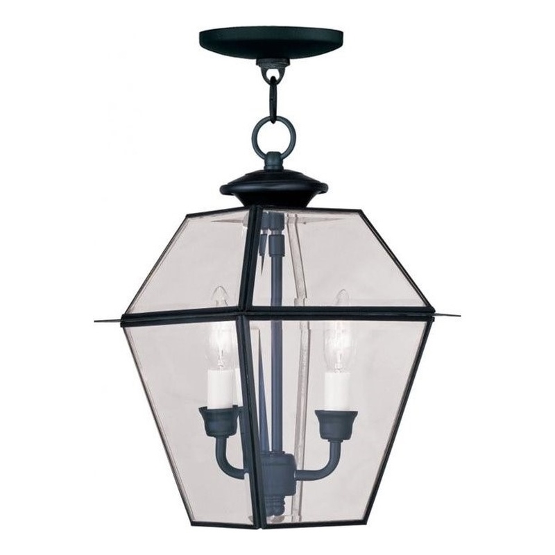 Beaumont Lane 2 Light Outdoor Chain Hang in Black