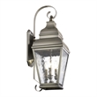 Beaumont Lane 3 Light Outdoor Wall Lantern in Vintage Pewter