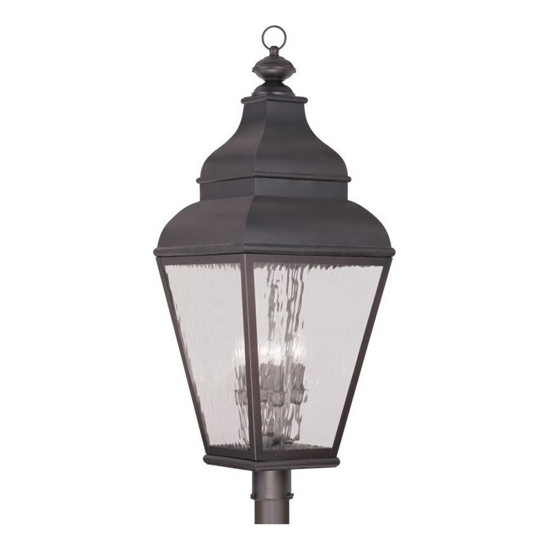 Beaumont Lane 4 Light Outdoor Post Head in Charcoal