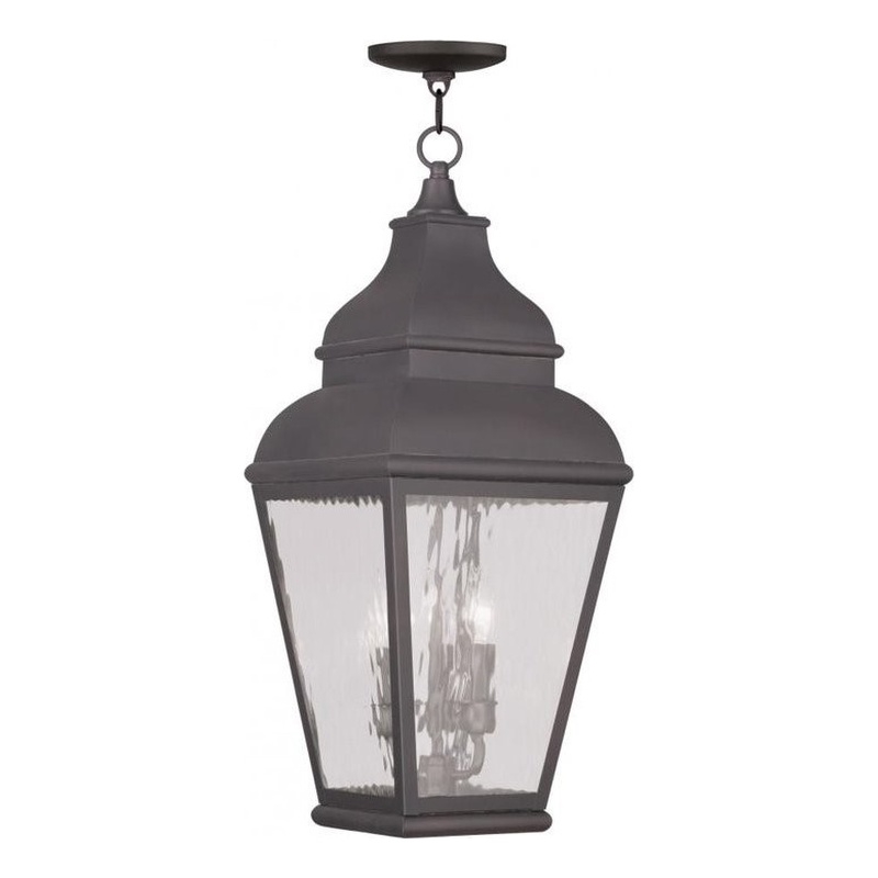 Beaumont Lane 3 Light Outdoor Chain Hang in Charcoal