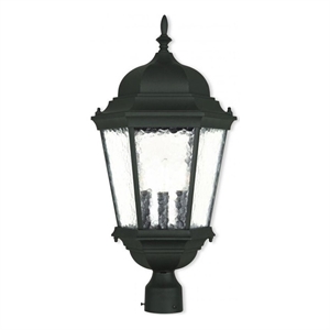 Beaumont Lane 3 Light Outdoor Post Top Lantern in Textured Black