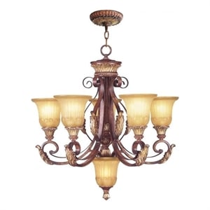 Beaumont Lane 5 Light Chandelier in Verona Bronze and Aged Gold Leaf