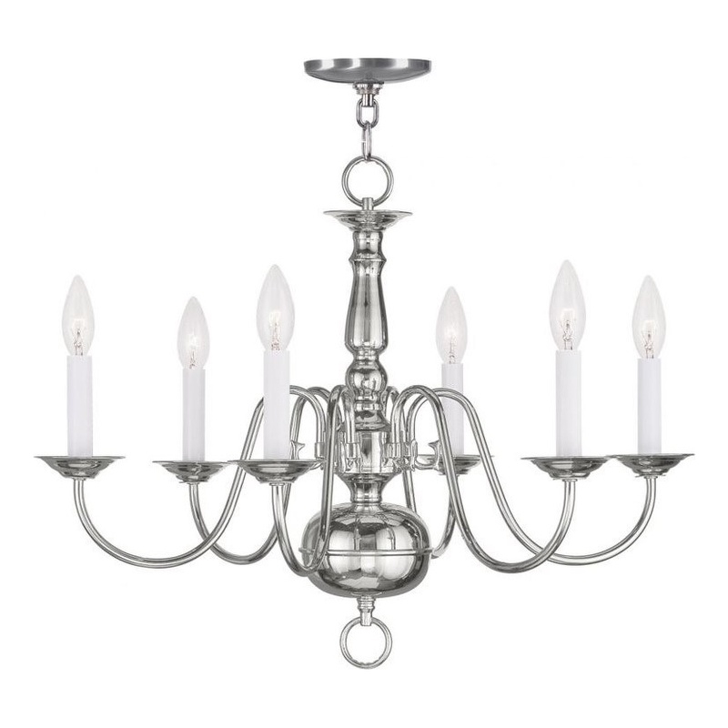 Beaumont Lane 6 Light Chandelier in Polished Nickel
