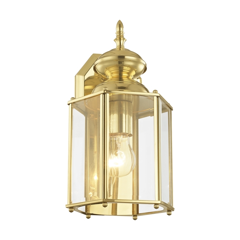 Beaumont Lane Outdoor Wall Lantern in Polished Brass