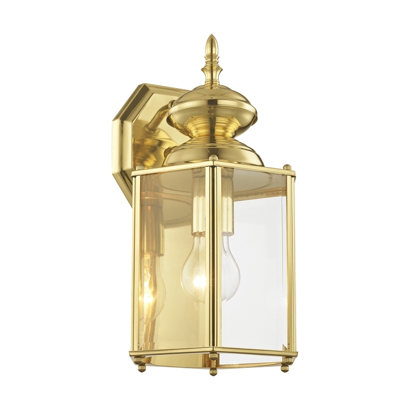 Beaumont Lane Outdoor Wall Lantern in Polished Brass